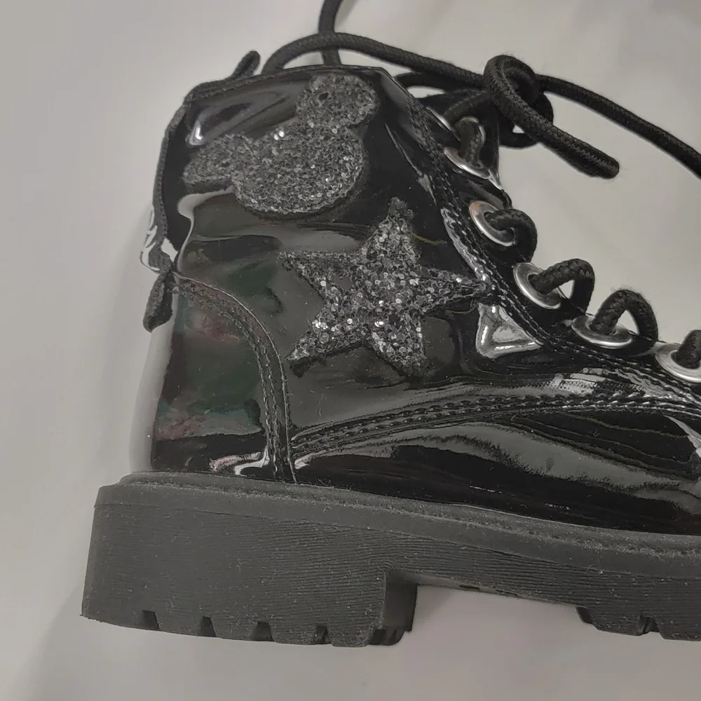 ZARA | Disney Mickey boots with sparkle design combat boots size 12
